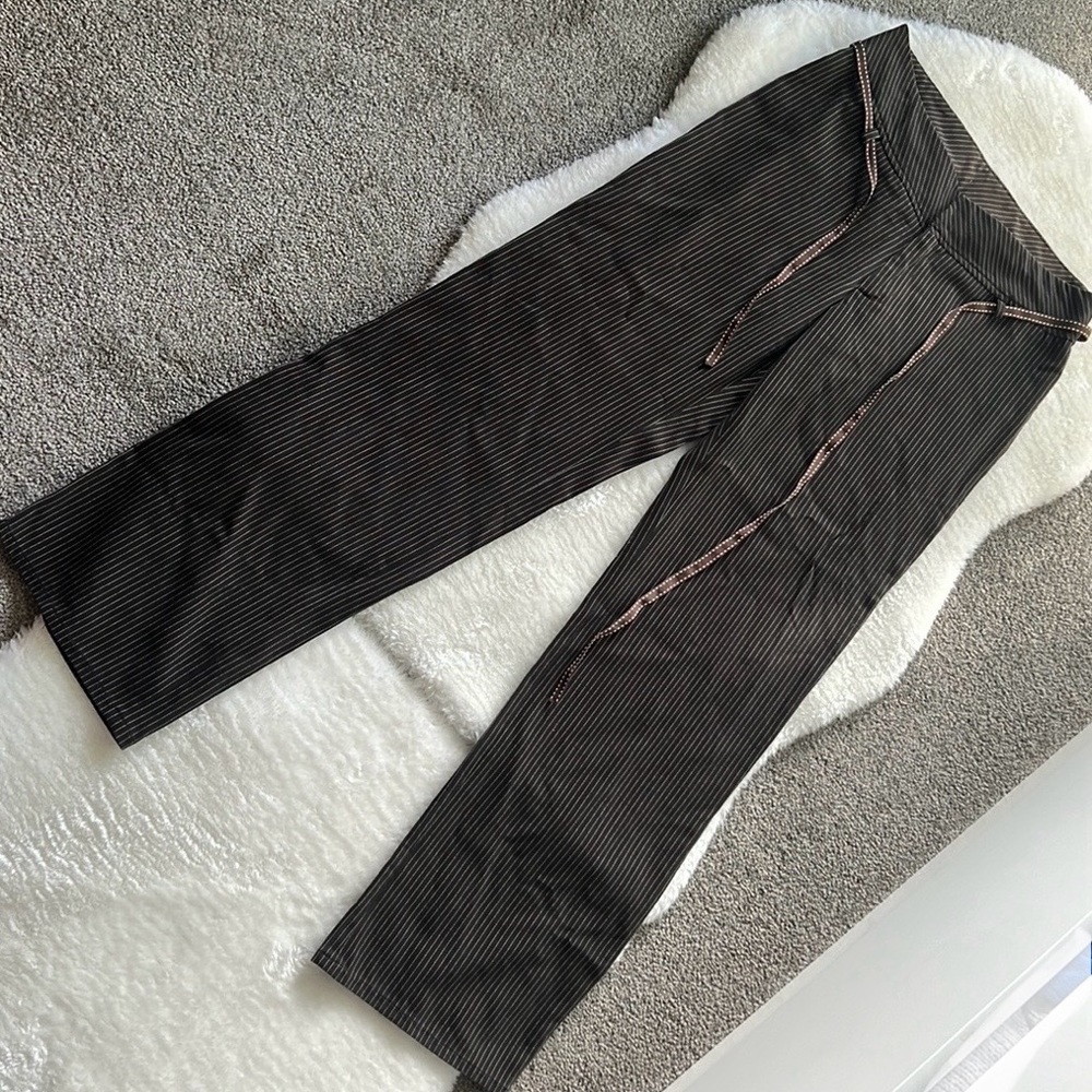 Celine brown striped slacks